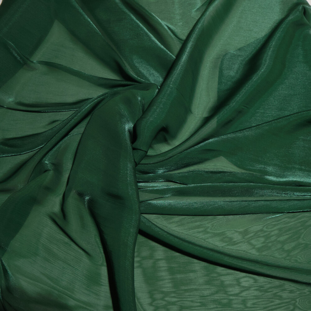 Voal metalizat usor creponat verde