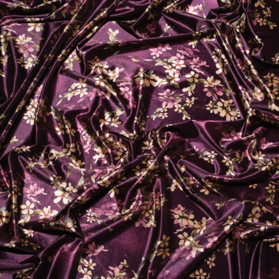 Catifea imprimata floral elastica Purple