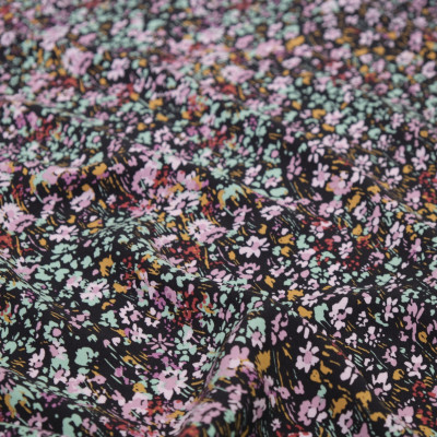Crep subtire de vara imprimat cu motive florale