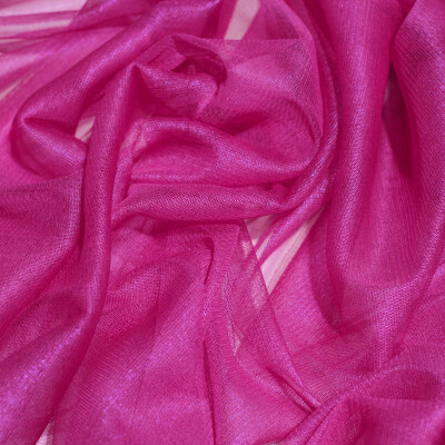 Tul de matase naturala peliculizat Fuchsia