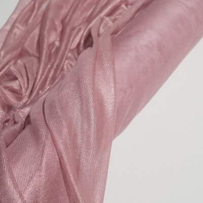 Tul de matase naturala peliculizat Nude rose