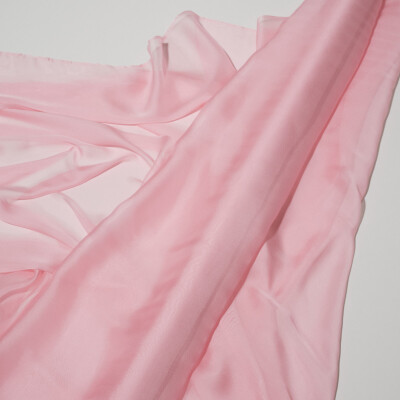 Voal de matase naturala CHIFFON Roz coral