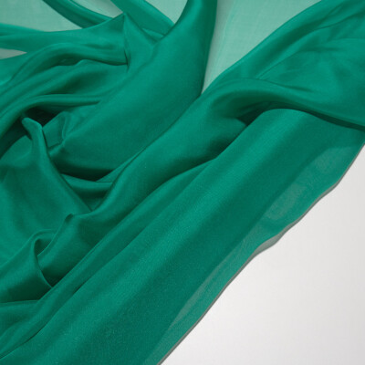 Voal de matase naturala CHIFFON Verde smarald