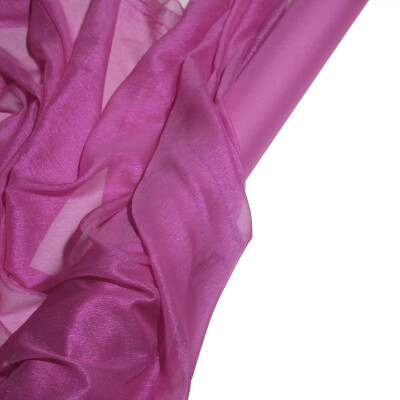 Voal de matase naturala peliculizat creponat Barbie pink 