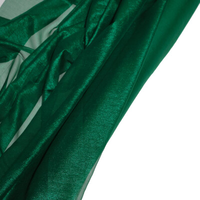 Voal de matase naturala peliculizat creponat Verde 