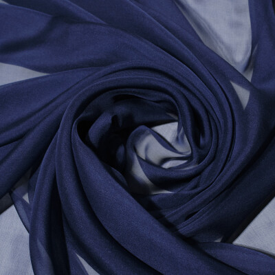 Voal de matase naturala CHIFFON Bleumarin