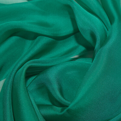 Voal de matase naturala CHIFFON Verde smarald