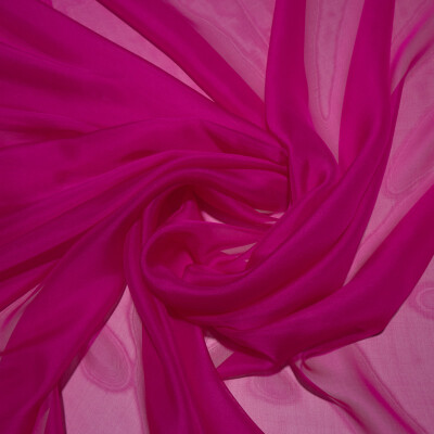 Voal de matase naturala CHIFFON Fuchsia