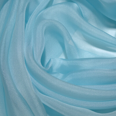 Voal de matase naturala CHIFFON Aqua