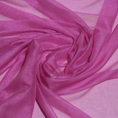 Voal de matase naturala peliculizat creponat Barbie pink 