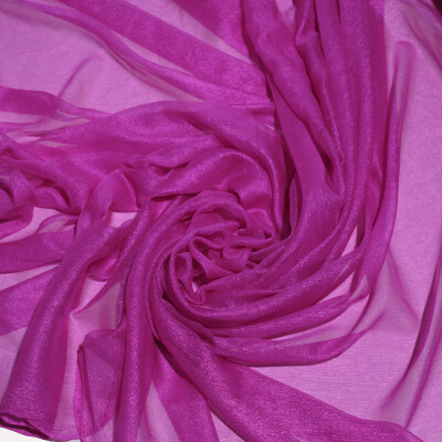 Voal de matase naturala peliculizat creponat Fuchsia raspberry 