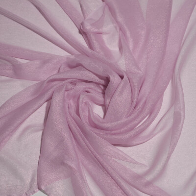 Voal de matase naturala peliculizat creponat Light pink 