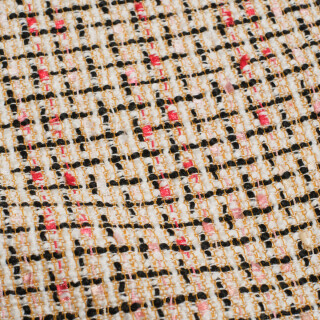Stofa model carouri mici bej cu negru si rosu  (Sample)