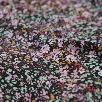 Crep subtire de vara imprimat cu motive florale