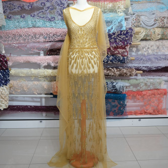 Aplicatie rochie lunga Auriu