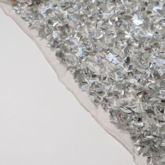 Dantela Haute-Couture accesorizata manual cu paiete Argintiu