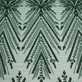 Dantela tip panouri accesorizata de culoare Verde