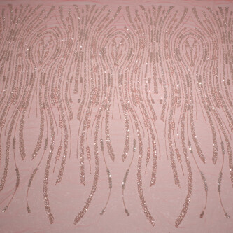 Dantela accesorizata tip panouri Argintiu-Coral