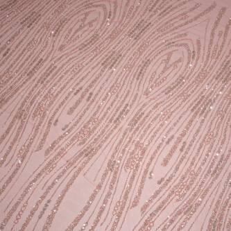 Dantela accesorizata tip panouri Argintiu-Coral