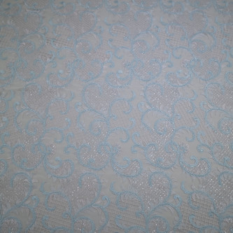 Dantela simpla in doua culori Bleu-Alb