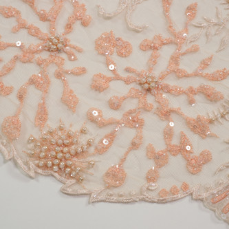 Dantela cu model abstract accesorizata Coral