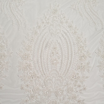 Material bridal ivory cu broderie florală pentru rochii de mireasă