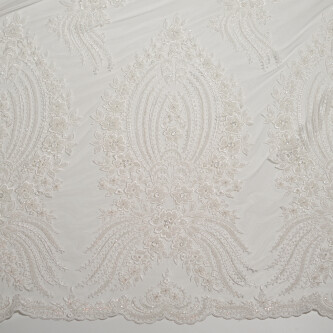Dantelă couture ivory pentru corset, mâneci și trenă de mireasă
