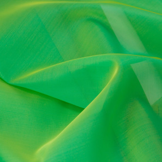 Organza de matase naturala Verde Gold