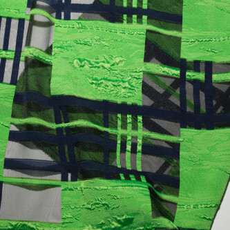 Jacquard multicolorat pe suport transparent verde negru