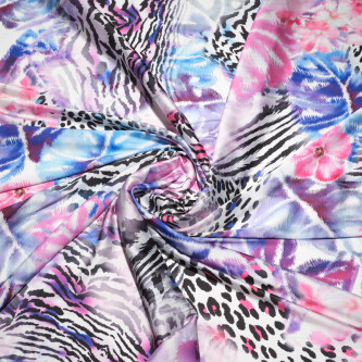 Matase imprimata digital cu motive abstracte