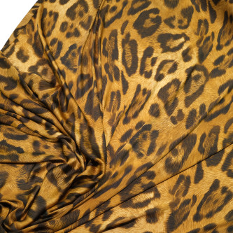 Matase sintetica imprimata digital cu animal print