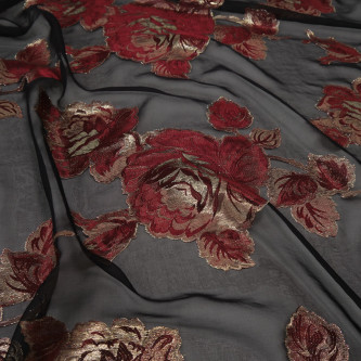 Voal matase naturala cu jacquard
