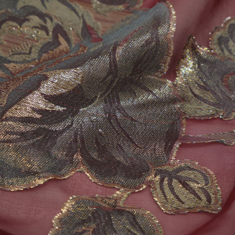 Voal matase naturala cu jacquard
