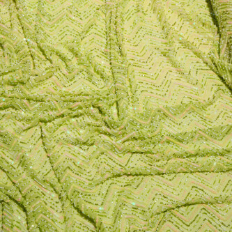 Paiete cusute pe voal de matase zig zag Verde lime