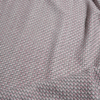 Stofa tweed pastel roz si gri 
