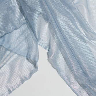 Tul de matase naturala peliculizat Silver blue