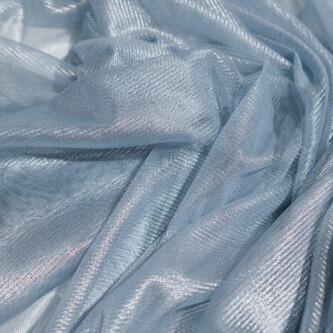 Tul de matase naturala peliculizat Silver blue