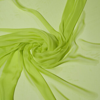 Voal de matase naturala CHIFFON Verde lime 