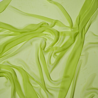 Voal de matase naturala CHIFFON Verde lime 