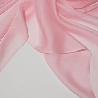 Voal de matase naturala CHIFFON Roz coral