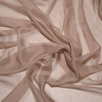 Voal de matase naturala CHIFFON Nude bronze