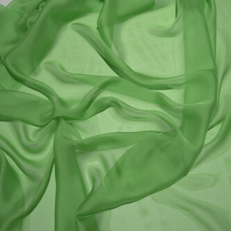 Voal de matase naturala CHIFFON Fluorite Green