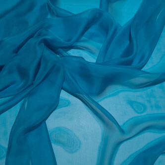 Voal de matase naturala CHIFFON Turqoise