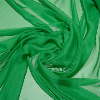 Voal de matase naturala CHIFFON Verde