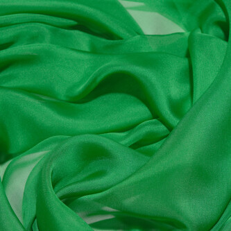 Voal de matase naturala CHIFFON Verde