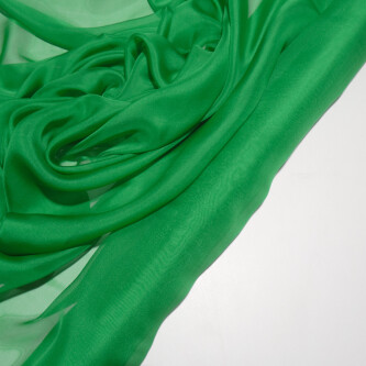 Voal de matase naturala CHIFFON Verde