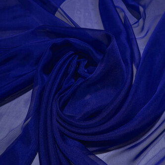 Voal de matase naturala CHIFFON Royal Blue