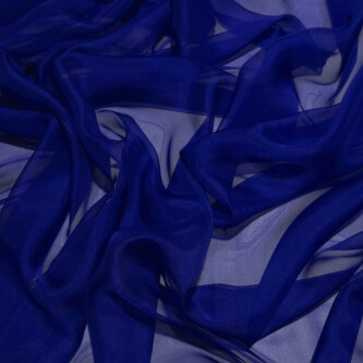 Voal de matase naturala CHIFFON Royal Blue