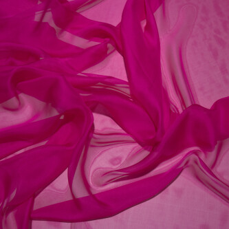 Voal de matase naturala CHIFFON Fuchsia