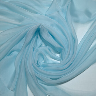 Voal de matase naturala CHIFFON Aqua